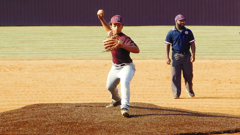 Young local high school baseball team doing some summer work